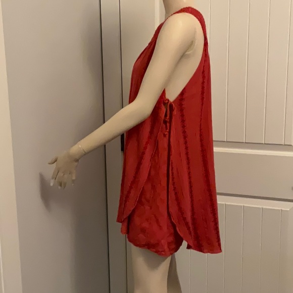 Free People Women’s Red Cotton Multi-Layered Dress Size Small - Picture 4 of 10